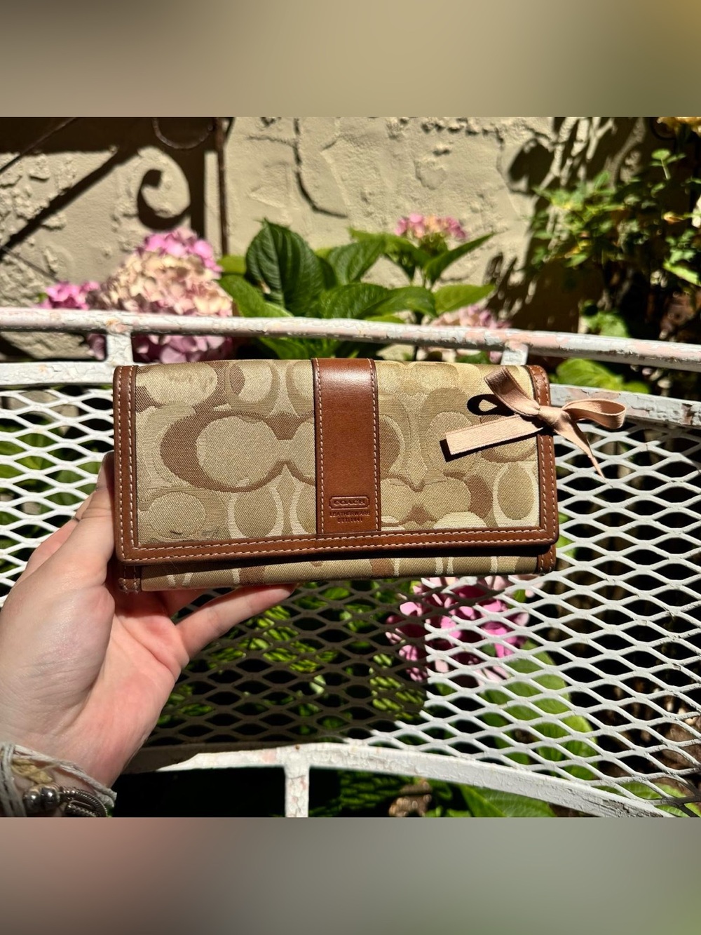 Coach Tan Monogramed Wallet